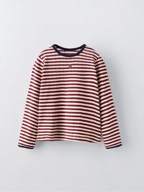 Zara Embroidered Bear Striped Shirt